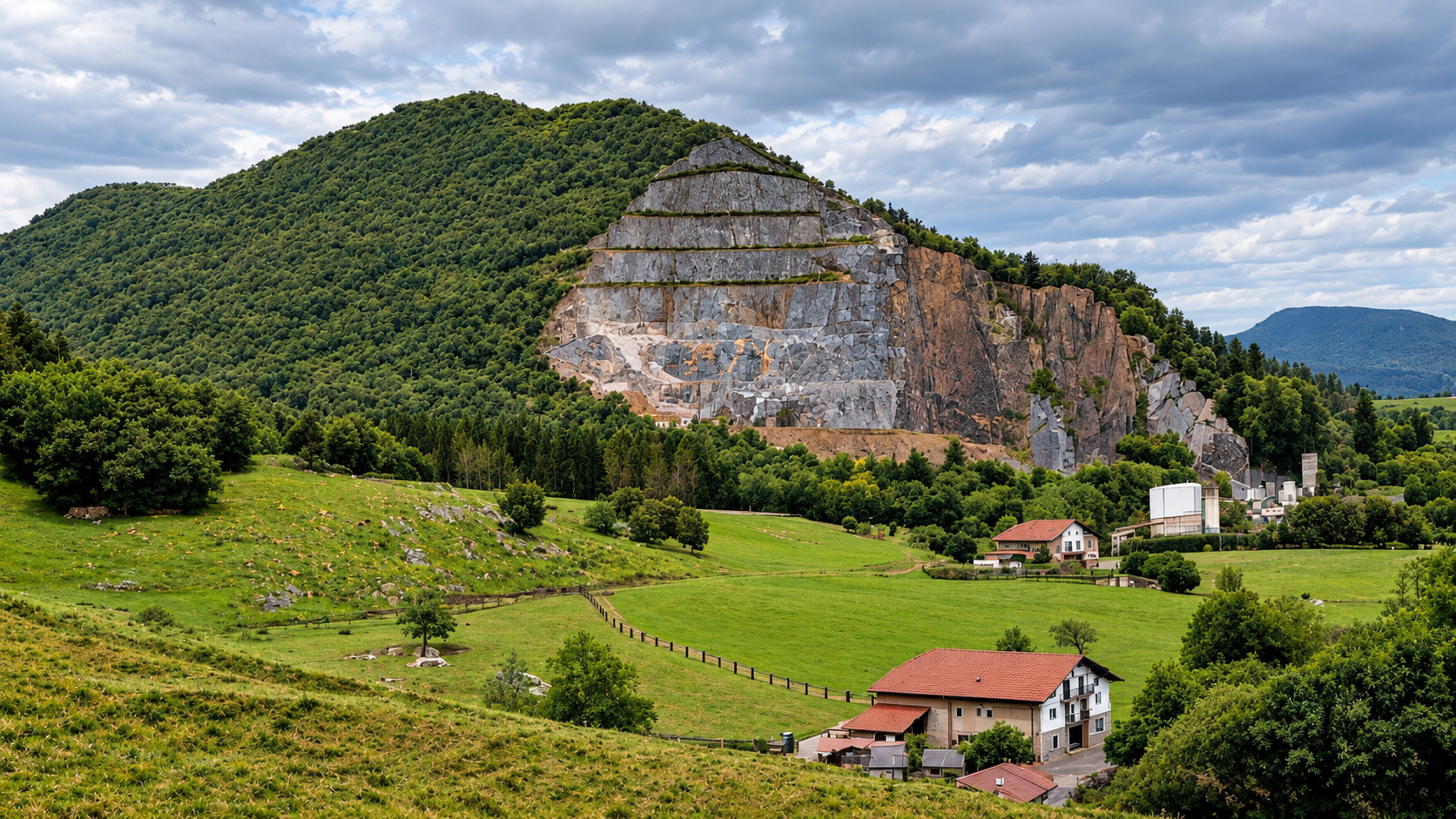 Cantera Peña Forua y su entorno natural en Urdaibai