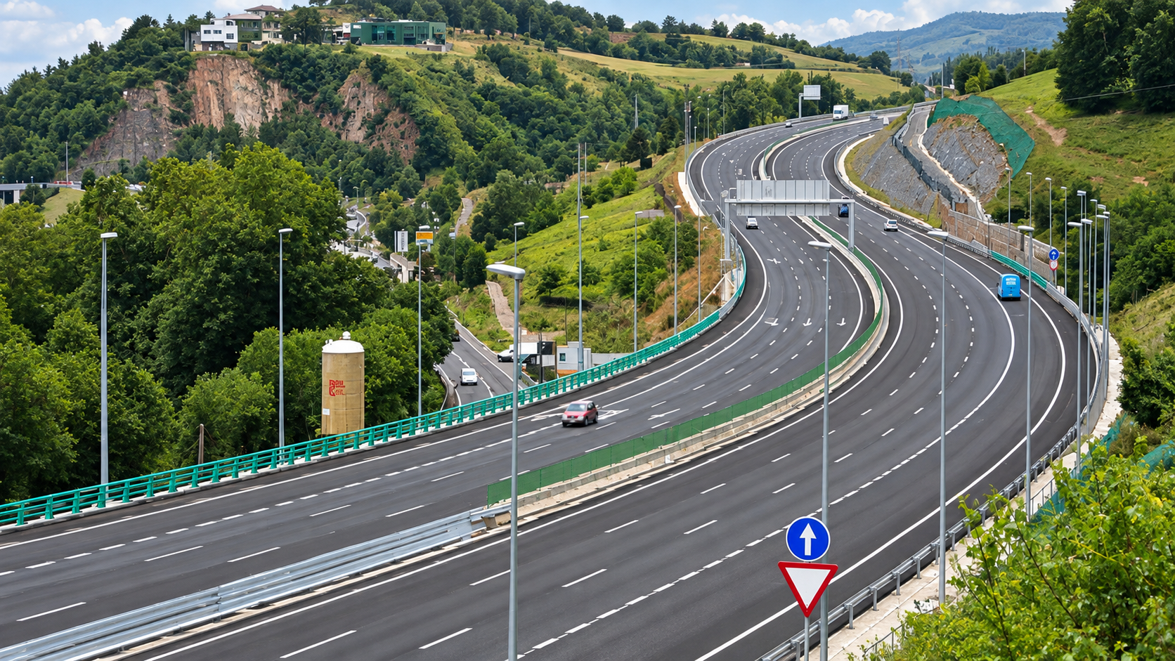 Tramo de autopista entre montañas en Bizkaia